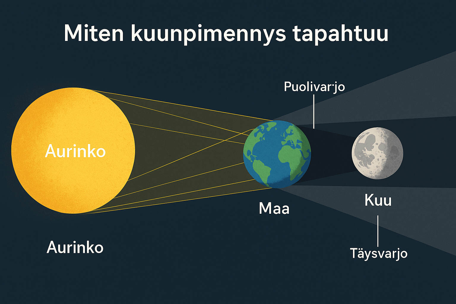 miten kuunpimennys tapahtuu